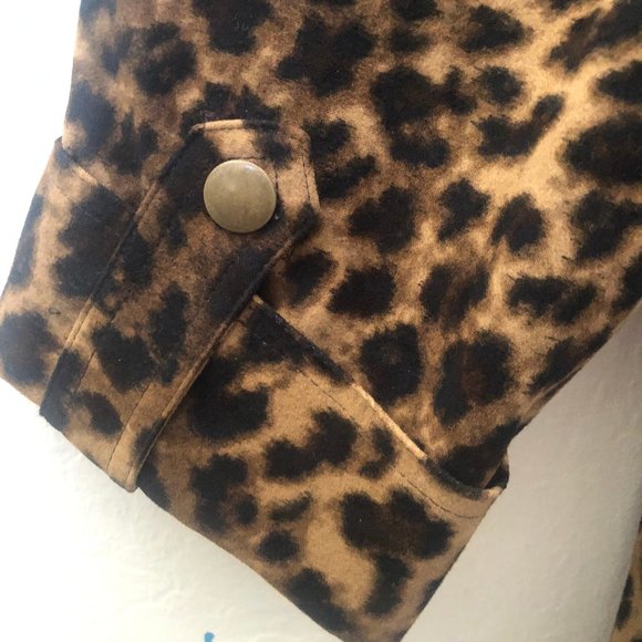 M Collection Leopard Print 3/4 Sleeve Blouse - Picture 14 of 16